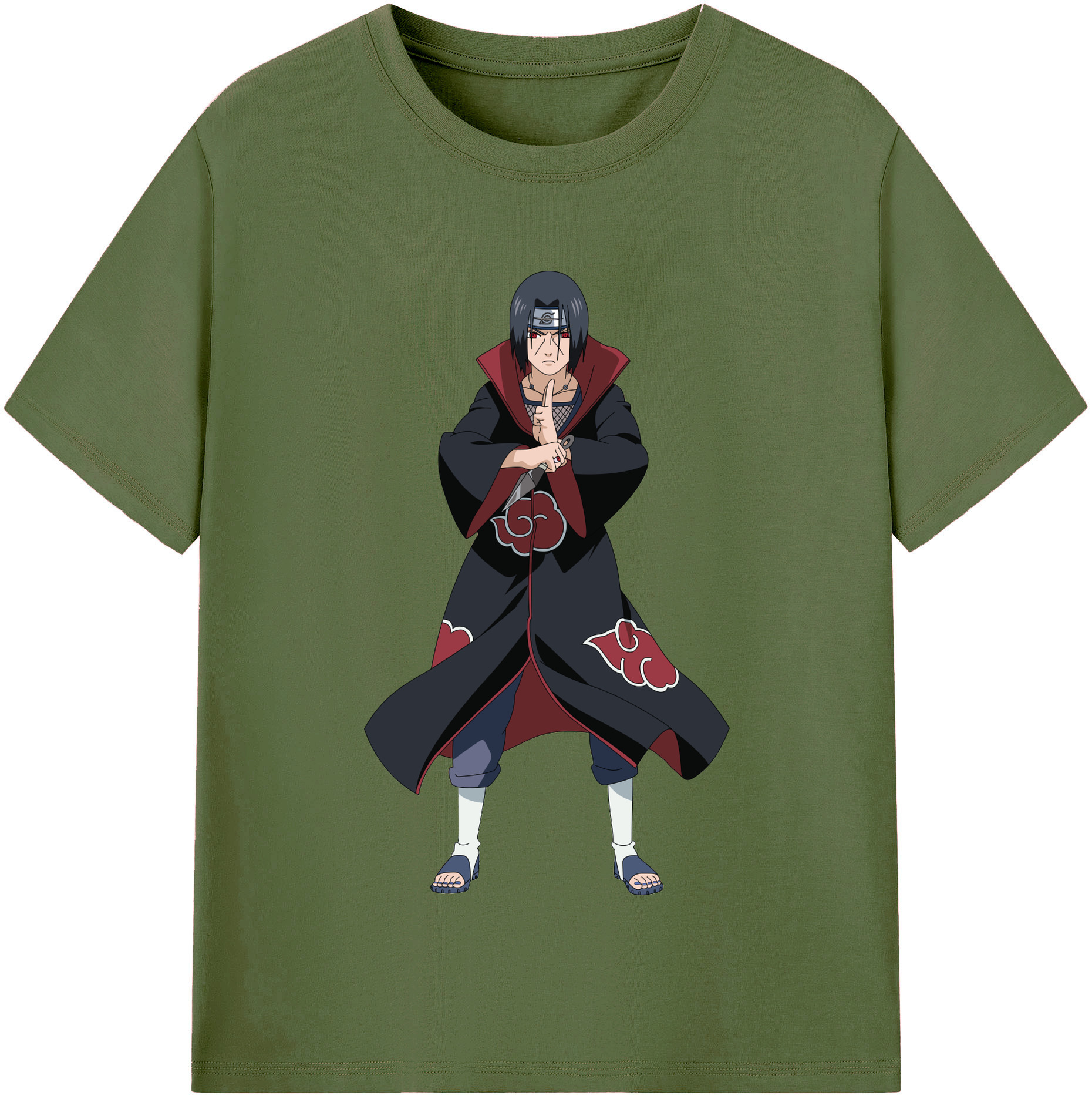 （画像用） NARUTO -ナルト- うちは イタチ Uchiha Itachi 綿100％半袖Tシャツ（フロントプリント）